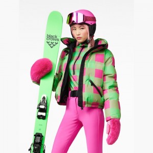 Goldbergh CABIN Ski Jacket Green / Pink | 345689HKC