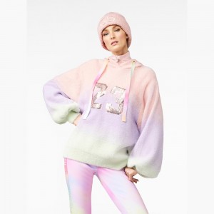 Goldbergh DESIRE hooded knit Hoodie Pink/Purple | 790836KDN