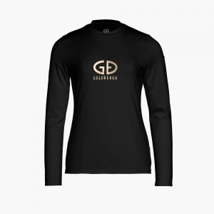 Goldbergh HOMEBASE long sleeve T-shirts Black | 374198MEY