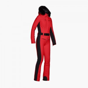 Goldbergh PARRY faux border Ski Suit Red | 318596MPG