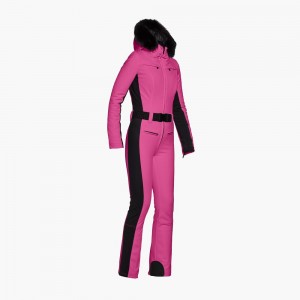 Goldbergh PARRY faux border long Ski Suit Pink | 589267LHS