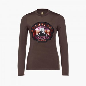 Goldbergh ROCK PEAK long sleeve T-shirts Brown | 193024RFL