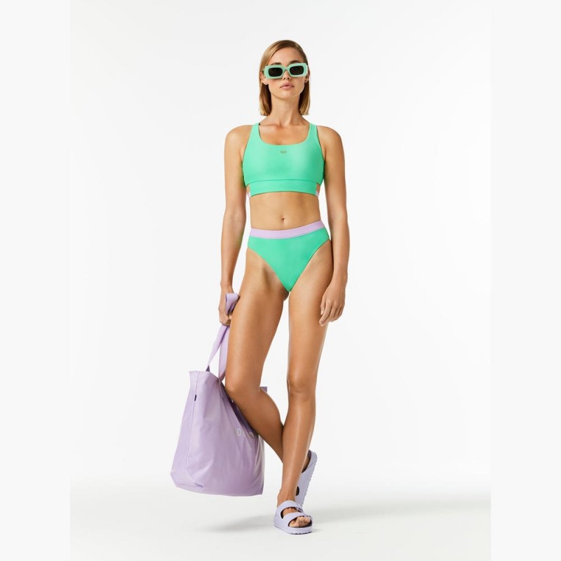 Goldbergh ATLANTIC swim bra Swimwear Green | 205463KNE