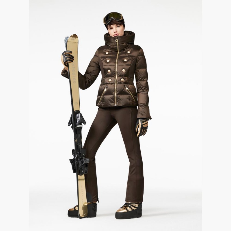 Goldbergh BOUTON Ski Jacket Dark Brown | 642071VSP