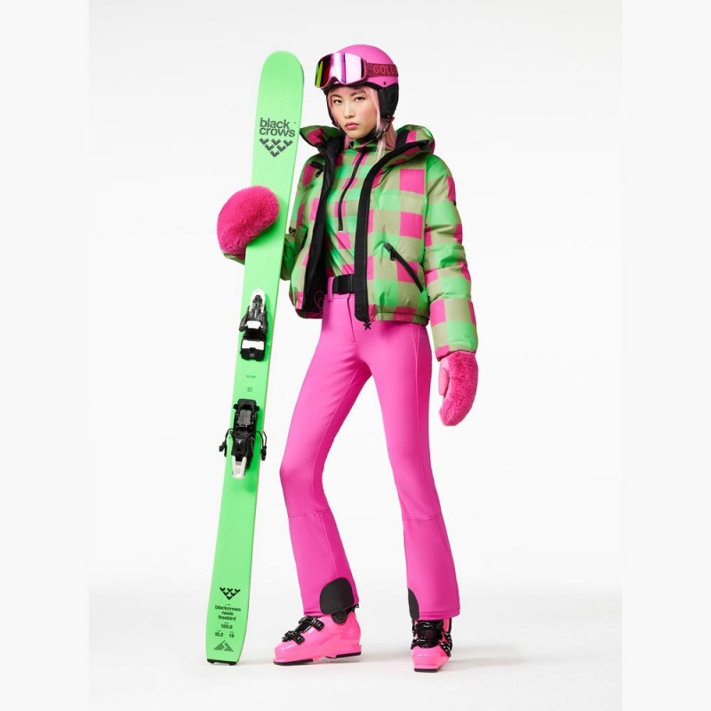 Goldbergh CABIN Ski Jacket Green / Pink | 345689HKC