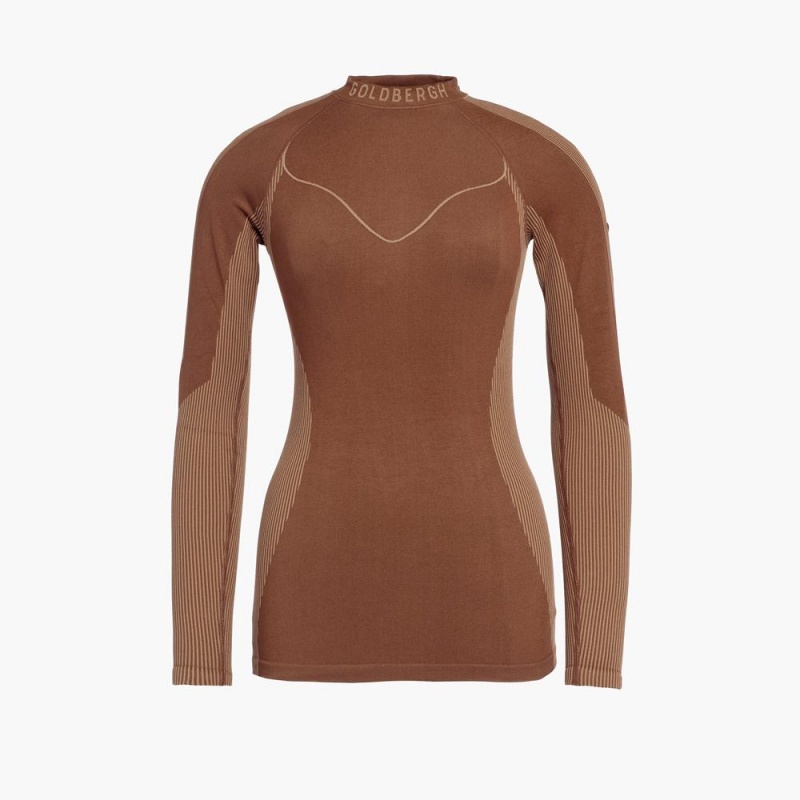 Goldbergh FAST baselayer long sleeve Ski Base Layer Beige | 016475YBA