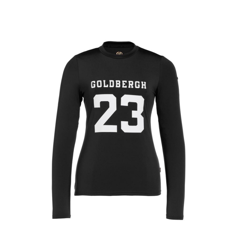 Goldbergh GAME long sleeve T-shirts Black | 876154XEM