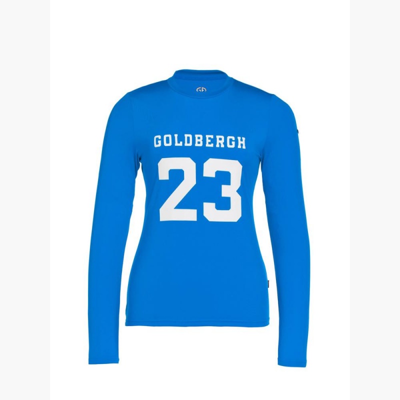 Goldbergh GAME long sleeve T-shirts Blue | 120836DYM