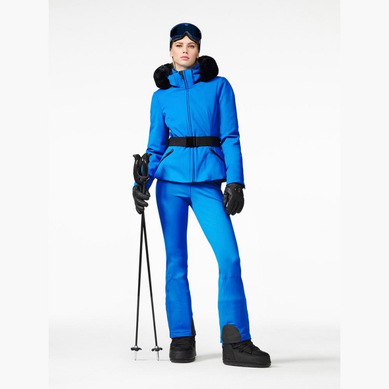 Goldbergh HIDA faux border Ski Jacket Blue | 273195MEK