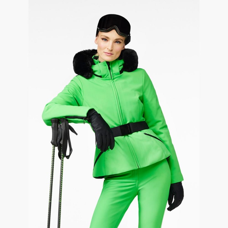 Goldbergh HIDA faux border Ski Jacket Green | 340169VFQ