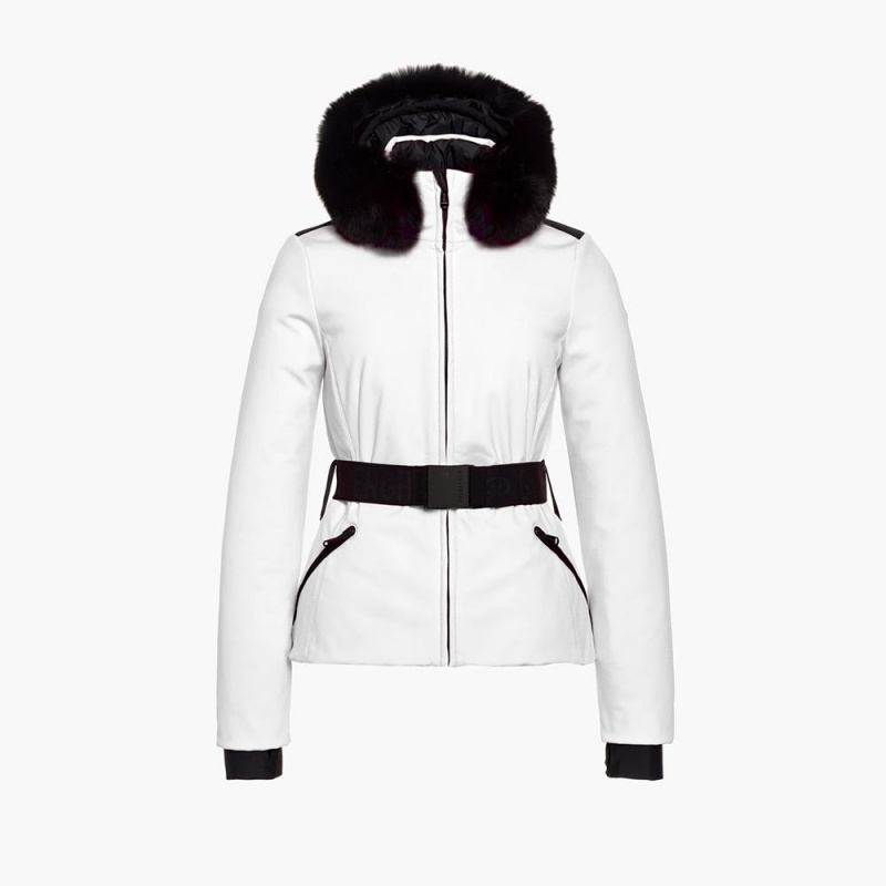 Goldbergh HIDA faux border Ski Jacket White | 895016CYB