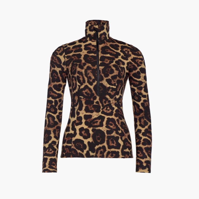 Goldbergh LEONA ski pully Ski Tops Leopard | 590621CFK