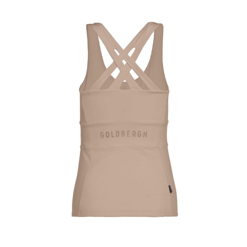 Goldbergh MANHATTAN tank top with cups Tank Top Brown | 406527PAY