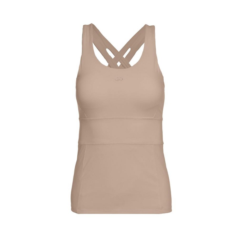 Goldbergh MANHATTAN tank top with cups Tank Top Brown | 406527PAY