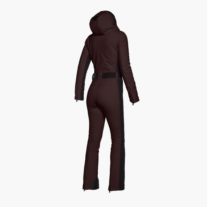 Goldbergh PARRY Ski Suit Dark Brown | 764958SKR