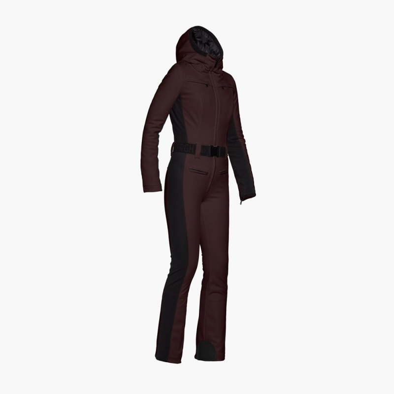 Goldbergh PARRY Ski Suit Dark Brown | 764958SKR