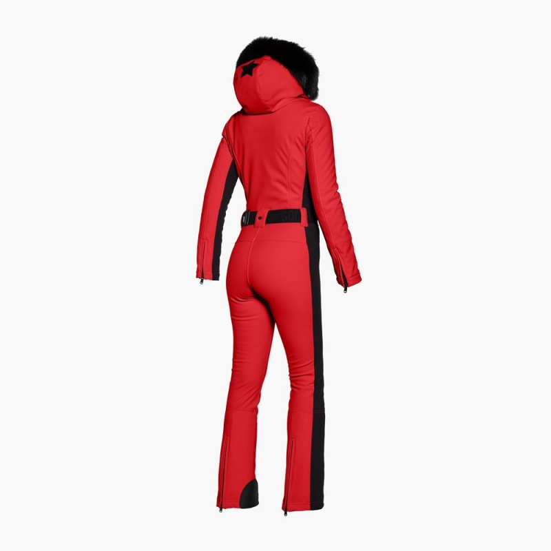 Goldbergh PARRY faux border Ski Suit Red | 318596MPG