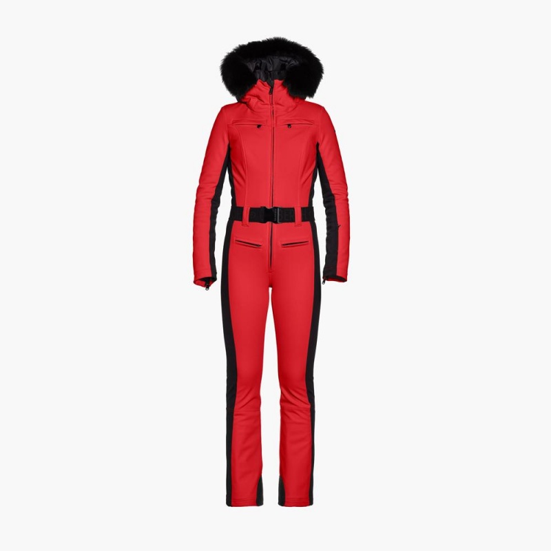 Goldbergh PARRY faux border long Ski Suit Red | 729856XEN