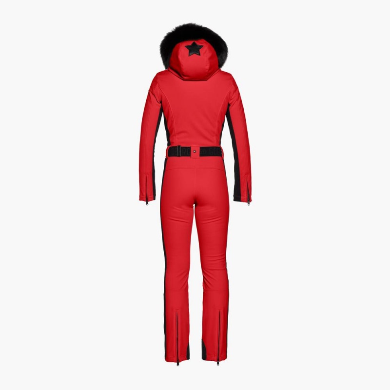 Goldbergh PARRY faux border long Ski Suit Red | 729856XEN