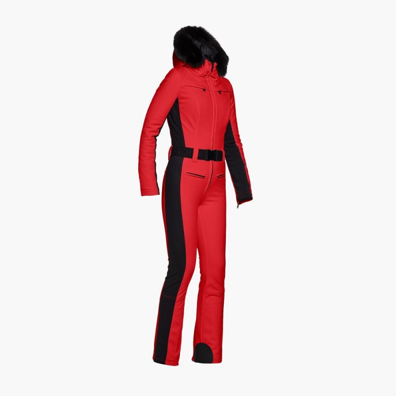 Goldbergh PARRY faux border long Ski Suit Red | 729856XEN