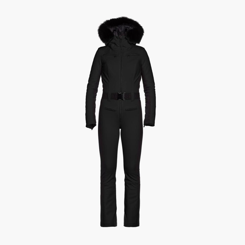 Goldbergh PARRY faux border long Ski Suit Black | 894176OPM