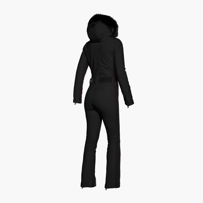 Goldbergh PARRY faux border long Ski Suit Black | 894176OPM