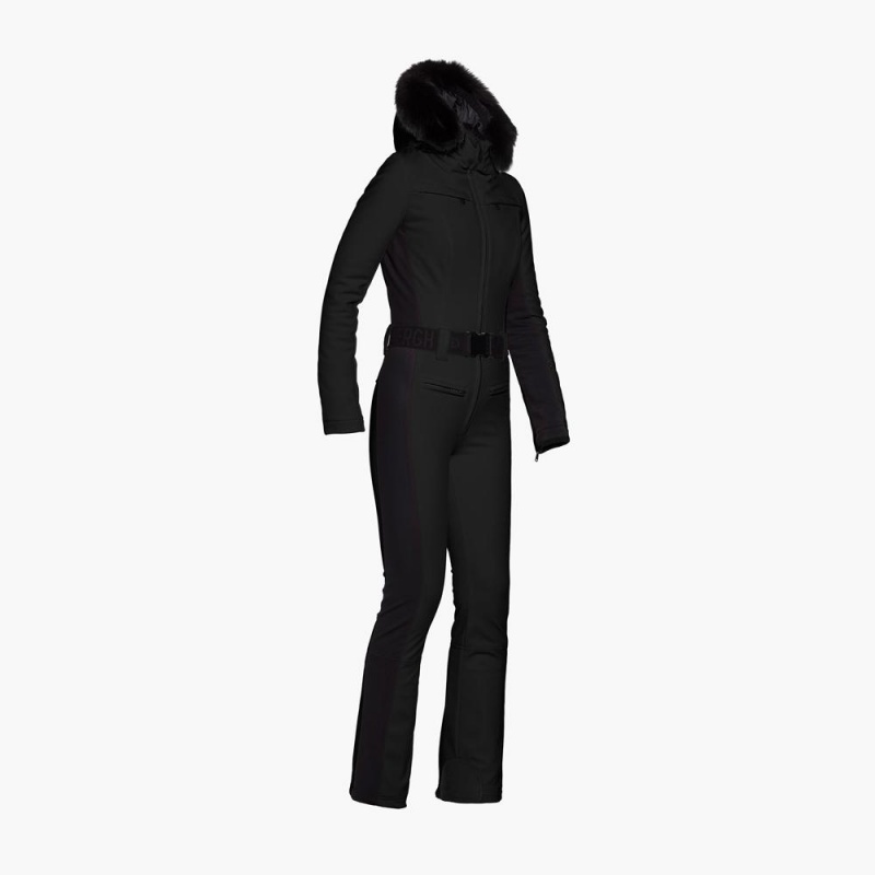 Goldbergh PARRY faux border long Ski Suit Black | 894176OPM