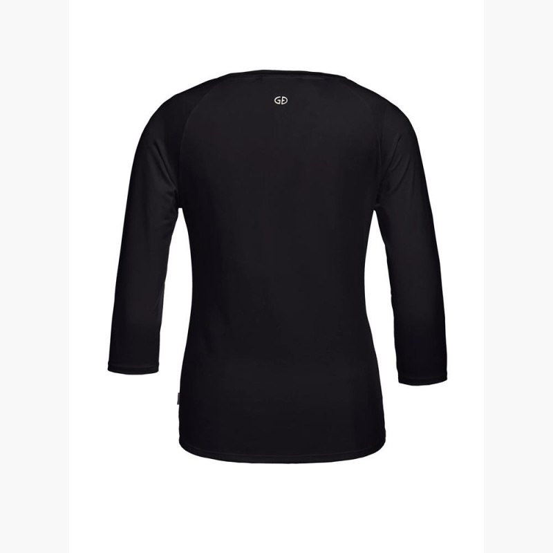 Goldbergh RAVEN 3/4 sleeve T-shirts Black | 091432SYW