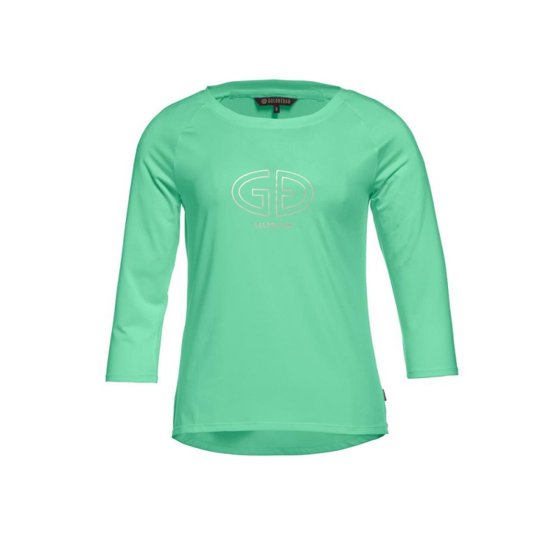 Goldbergh RAVEN 3/4 sleeve T-shirts Green | 537142IGZ