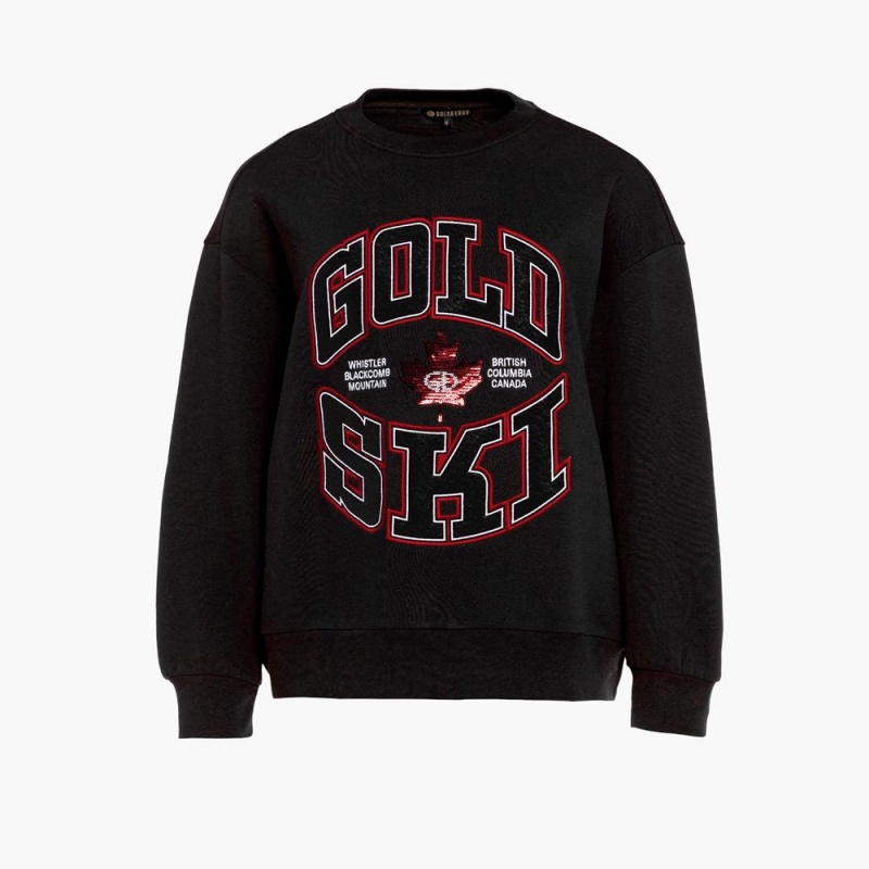 Goldbergh RINK crew neck Sweater Black | 210487OIU