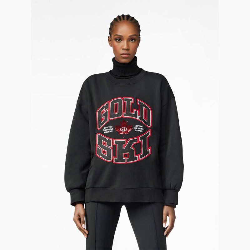 Goldbergh RINK crew neck Sweater Black | 210487OIU