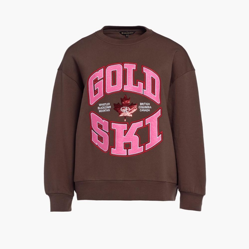 Goldbergh RINK crew neck Sweater Brown | 580749FAQ