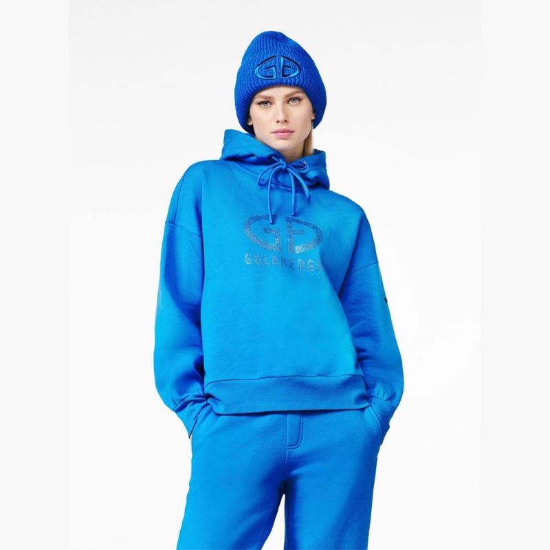 Goldbergh SPARKLING hooded Hoodie Blue | 042765WHX