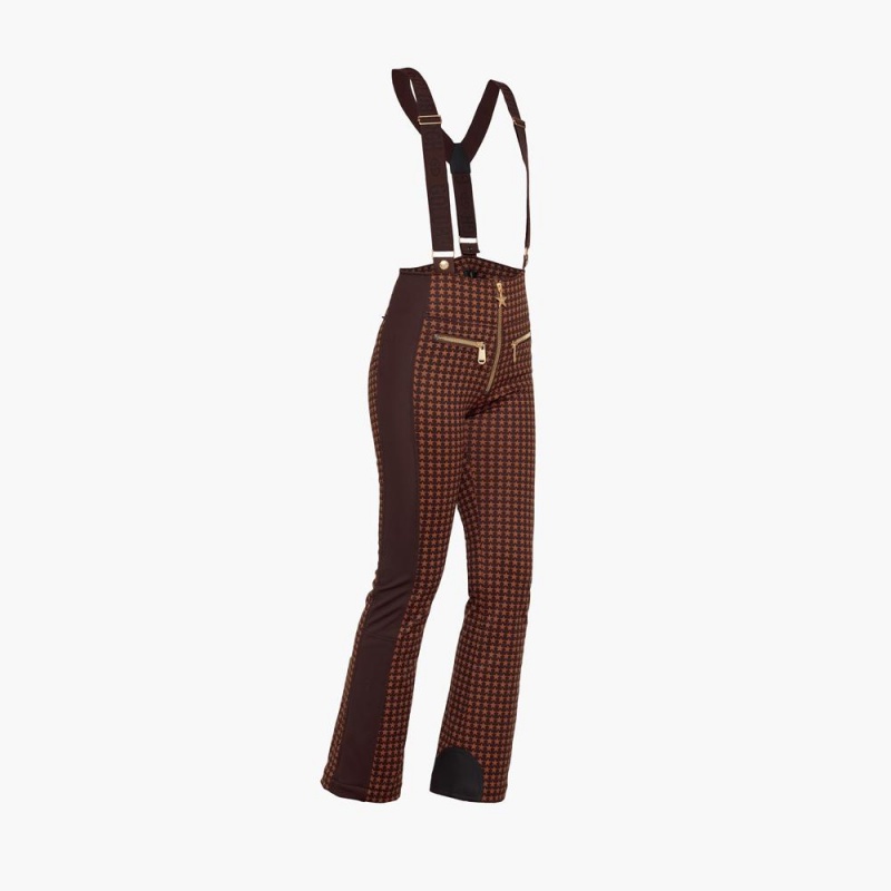 Goldbergh STARSKI Ski Pants Dark Brown | 623059TLR