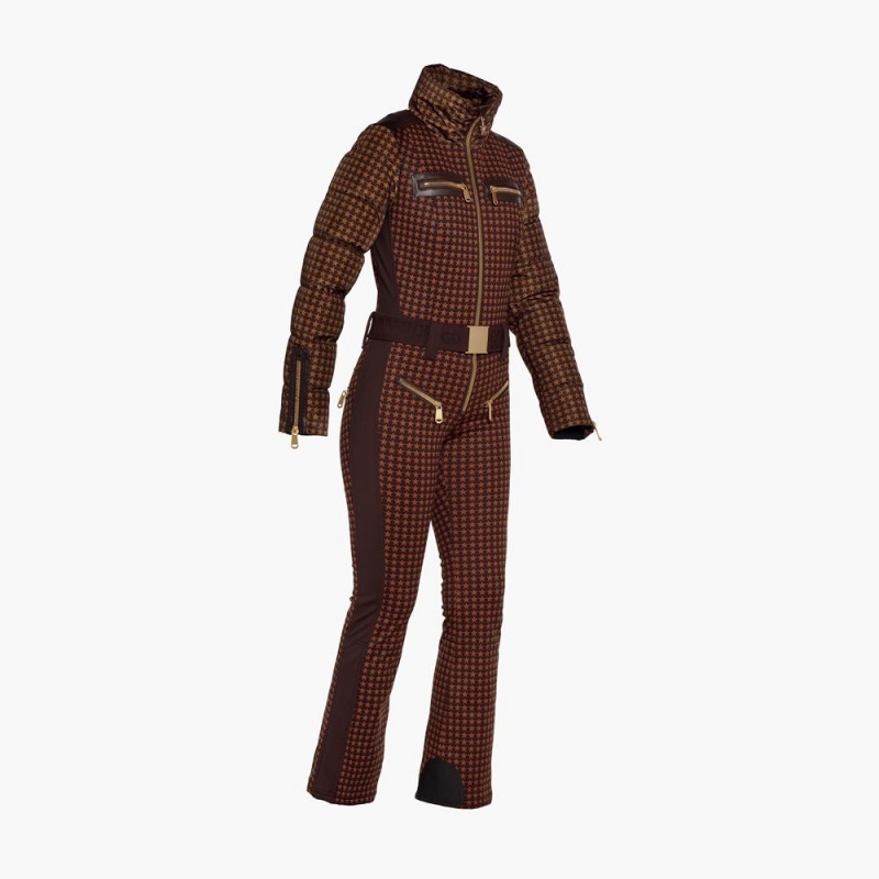 Goldbergh STARSTRUCK Ski Suit Dark Brown | 017852KFQ