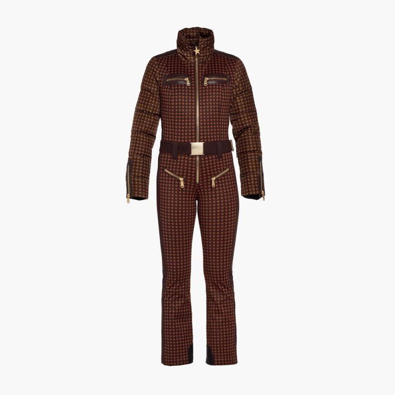 Goldbergh STARSTRUCK Ski Suit Dark Brown | 017852KFQ