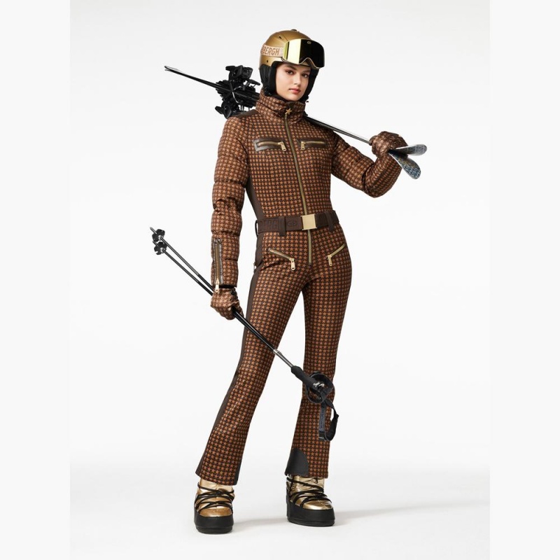 Goldbergh STARSTRUCK Ski Suit Dark Brown | 017852KFQ