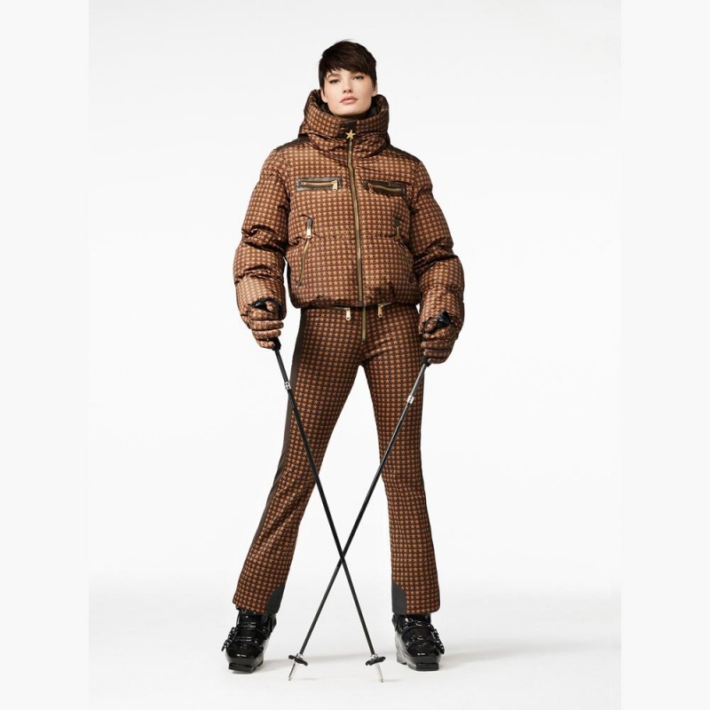 Goldbergh TRACK Ski Jacket Dark Brown | 839420OWN